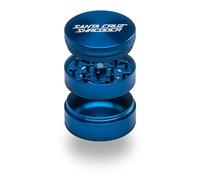 Santa Cruz Shredder Molinillo de hierbas de metal con moleteado superior para un agarre más fuerte, 3 piezas, grande, 2.7 pulgadas (azul)