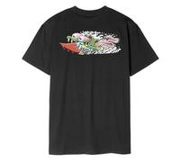 Santa Cruz Skateboards Meek Concrete Slasher - Camiseta para hombre, 100 % algodón, diseño clásico de Jim Phillips en el pecho y la espalda, Negro, M