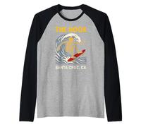 Santa Cruz The Hook Vintage Hombres Surf Skateboarding Camiseta Manga Raglan