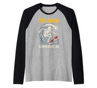 Santa Cruz The Hook Vintage Hombres Surf Skateboarding Camiseta Manga Raglan
