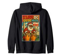 Santa DC Go-Go Music- Ropa Urbana navideña Sudadera con Capucha