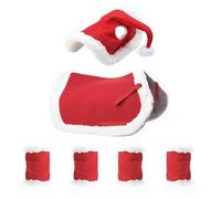 Santa Design Christmas Costumes, Sturdy Horse Disfraz, Soft Warm Horse Leg Wraps Decorative Santa Hat Set for Horses, for Event, Holidays, Entertainment, Festivity, Red Color