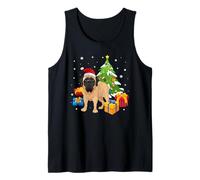 Santa English Mastiff Dog Christmas Tree Gifts Xmas Matching Camiseta sin Mangas