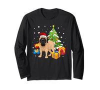 Santa English Mastiff Dog Christmas Tree Gifts Xmas Matching Manga Larga
