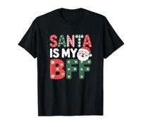 Santa es mi Mejor Amiga, Divertidas y Lindas Vacaciones de Navidad Camiseta