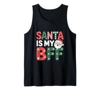 Santa es mi Mejor Amiga, Divertidas y Lindas Vacaciones de Navidad Camiseta sin Mangas