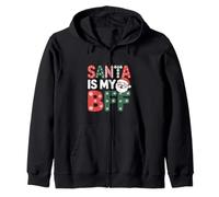 Santa es mi Mejor Amiga, Divertidas y Lindas Vacaciones de Navidad Sudadera con Capucha