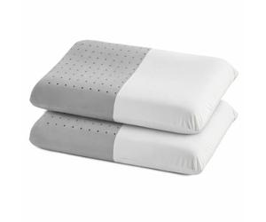 Santa Eulalia Pack 2 Almohada Viscoelástica Sueño Reparador Antidor Sudor Carbono Perforada Memoria Inteligente Ergonómica Postura Correcta Cervical Firmeza Media Funda Sellada Española Dormir Mejor