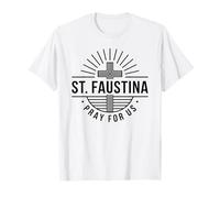 Santa Faustina ruega por Nosotros Cruz Católica Camiseta