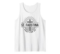 Santa Faustina ruega por Nosotros Cruz Católica Camiseta sin Mangas