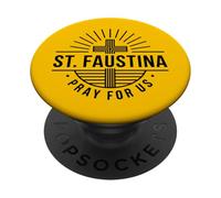 Santa Faustina ruega por Nosotros Cruz Católica PopSockets PopGrip Adhesivo