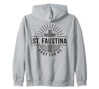 Santa Faustina ruega por Nosotros Cruz Católica Sudadera con Capucha