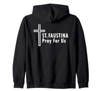 Santa Faustina ruega por Nosotros Cruz de la Divina Misericordia Sudadera con Capucha