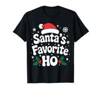 Santa Favorite Ho Santa Hat Christmas Family Matching Pajama Camiseta