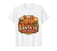 Santa Fe Nuevo México Recuerdo Ciudad Estado Capital Vintage Camiseta gráfica económica, Hombre, Blanco, M