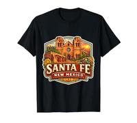 Santa Fe Nuevo México Recuerdo Ciudad Estado Capital Vintage Camiseta gráfica económica, Hombre, Negro, S