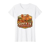 Santa Fe Nuevo México Recuerdo Ciudad Estado Capital Vintage Camiseta gráfica económica, Mujer, Blanco, M