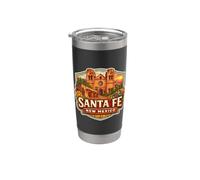 Santa Fe Nuevo México Recuerdo Ciudad Estado Capital Vintage Vaso térmico de acero inoxidable de doble pared