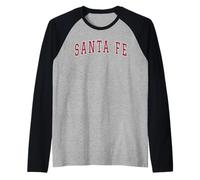 Santa Fe Nuevo México Souvenir Sport College Style Rojo Texto Camiseta Manga Raglan