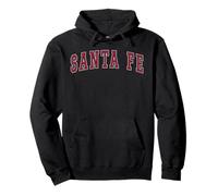 Santa Fe Nuevo México Souvenir Sport College Style Rojo Texto Sudadera con Capucha