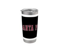 Santa Fe Nuevo México Souvenir Sport College Style Rojo Texto Vaso térmico de acero inoxidable de doble pared
