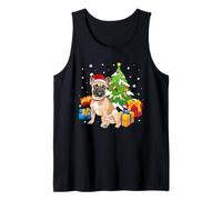 Santa French Bulldog Dog Christmas Tree Gifts Xmas Matching Camiseta sin Mangas