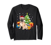 Santa French Bulldog Dog Christmas Tree Gifts Xmas Matching Manga Larga