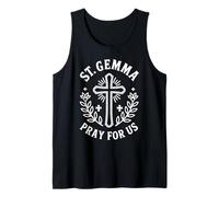 Santa Gemma Pray for Us Regalos de Santa Católica para Niñas Camiseta sin Mangas