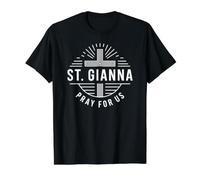 Santa Gianna ruega por Nosotros Patrona católica Camiseta gráfica económica, Hombre, Negro, XL