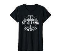 Santa Gianna ruega por Nosotros Patrona católica Camiseta gráfica económica, Mujer, Negro, L