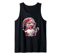 Santa GNOME Graphic For Xmas Women Men Christmas Candy Cane Camiseta sin Mangas