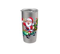 Santa Golf Cart pueblos Paseo de vacaciones de Navidad SantaCon Vaso térmico de acero inoxidable de doble pared