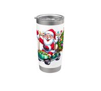 Santa Golf Cart pueblos Paseo de vacaciones de Navidad SantaCon Vaso térmico de acero inoxidable de doble pared