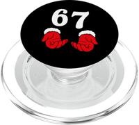 Santa Hands 6 7 Six Seven 6-7 Funny Meme 67 Diversión Navidad PopSockets PopGrip para MagSafe