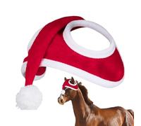 Santa Hat - Christmas Costume | Saddle Pad with Festive Velvet Design, Holiday Hat with Farm Parade Style, Equestrian Costume, Ranch Animal Outfit for Family Gatherings and Festival Celebrations