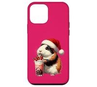 Santa Hat Guinea Pig Bubble Tea Milk Guinea Pig Christmas Carcasa para iPhone 12 Mini