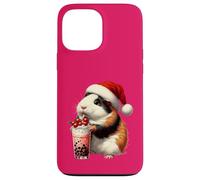 Santa Hat Guinea Pig Bubble Tea Milk Guinea Pig Christmas Carcasa para iPhone 13 Pro MAX