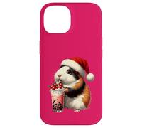 Santa Hat Guinea Pig Bubble Tea Milk Guinea Pig Christmas Carcasa para iPhone 14