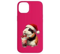 Santa Hat Guinea Pig Bubble Tea Milk Guinea Pig Christmas Carcasa para iPhone 14 Plus