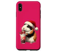 Santa Hat Guinea Pig Bubble Tea Milk Guinea Pig Christmas Carcasa para iPhone XS MAX