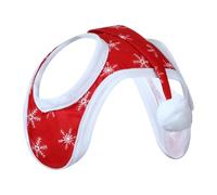 Santa Hat | Red Christmas Horse Rein Cover | Livestock Christmass Horsse Accessory Costume Supplies Decorative with Snowflake Design Breathable for Holiday Winter Riding Events Farm