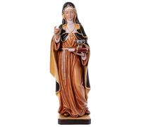 Santa Hildegarda con jarrón Pintada Madera Arce Val Gardena, 20 cm (7.88 Inc.)