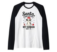 Santa I Can Explain Christmas Pet Travieso Y Bonito Humor De Perro Camiseta Manga Raglan