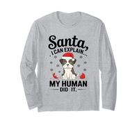 Santa I Can Explain Christmas Pet Travieso Y Bonito Humor De Perro Manga Larga