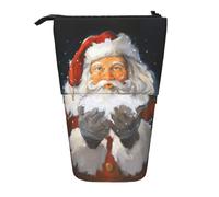 Santa in The Snow - Estuche telescópico de tela Oxford portátil para niños, niñas, adolescentes, estudiantes, oficina, Black, Talla única