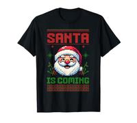 Santa is Coming Pixel Art Retro Christmas Graphic Camiseta