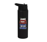 Santa James Christmas Saying Funny James Nombre Stainless Steel Insulated Water Bottle