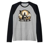Santa Juana de Arco Católica Camiseta Manga Raglan