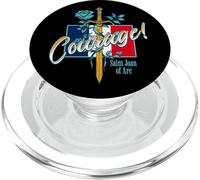 Santa Juana de Arco Cita Valor Católica Santa Francia PopSockets PopGrip para MagSafe