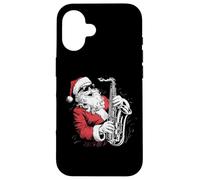 Santa Jugando Saxofón Jazz Divertido Navidad Saxofonista San Carcasa para iPhone 16